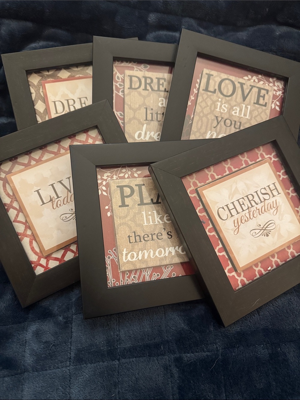 Black Framed Inspirational Wall Art - Red Accents
